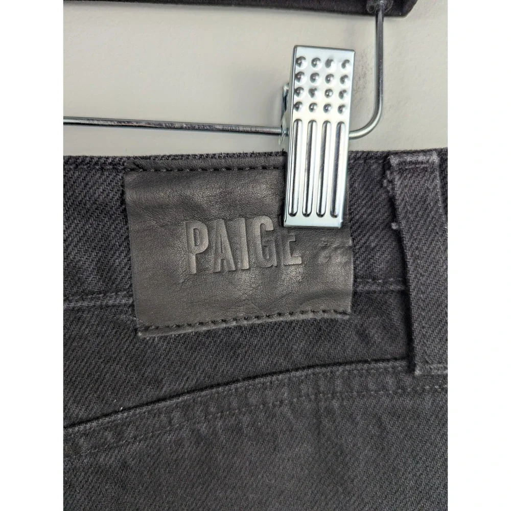 Paige Women's Denim Skirt 27 Black Wash Pencil‎ Midi with Slit Pockets Classic